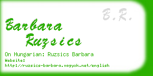 barbara ruzsics business card